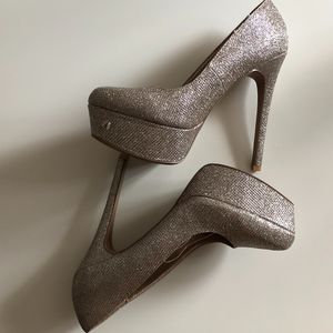 Glitter Gold Platform Heels
